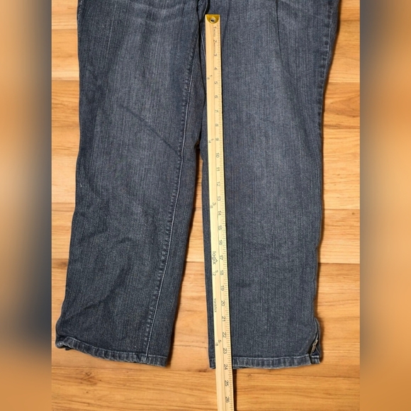 CHRISTOPHER & BANKS Straight Leg Denim Jeans Ankle Zip Detail SIZE 12 - Picture 3 of 7